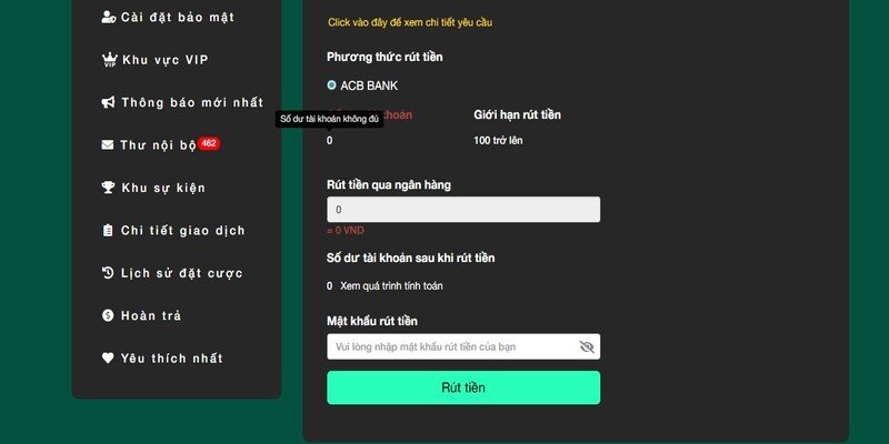 Hội viên cần đạt đủ vòng cược khi rút thưởng